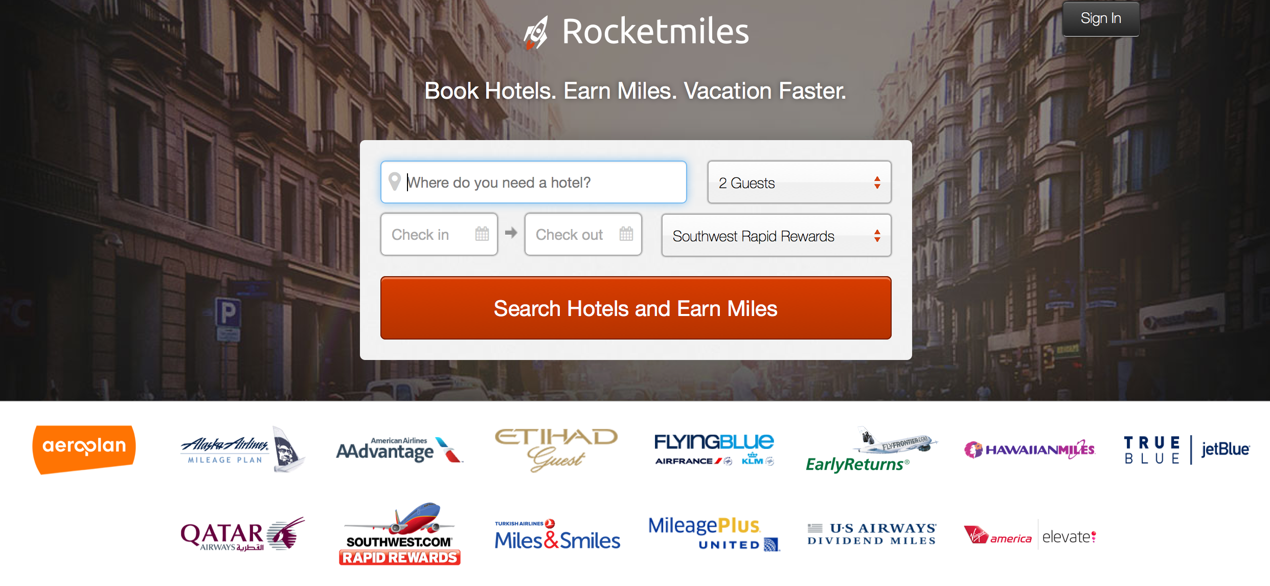 Earning miles & points with Rocketmiles