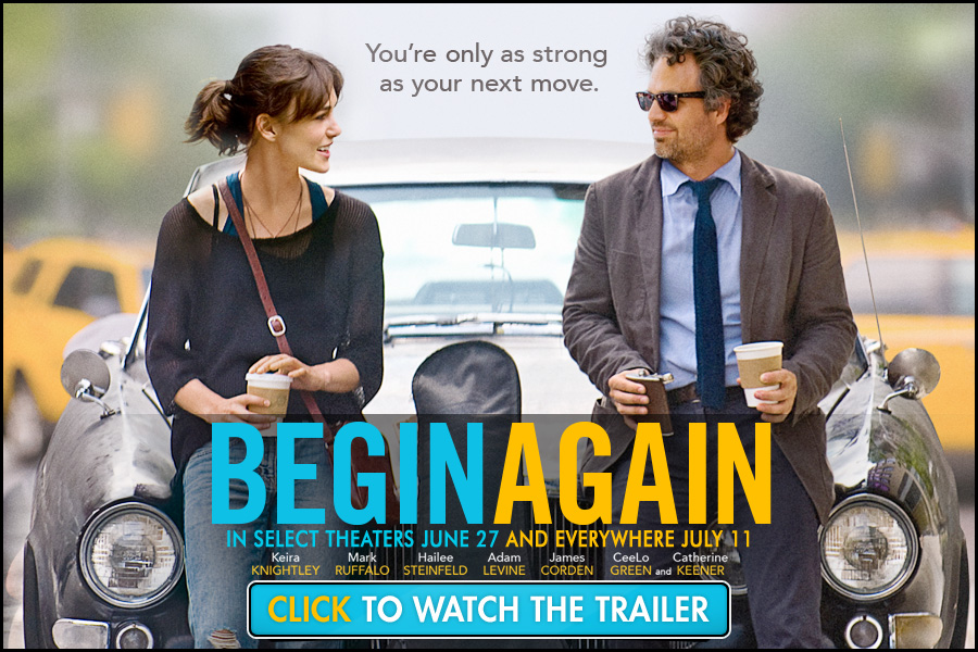 4 FREE movie tickets to watch “Begin Again” this weekend at AMC