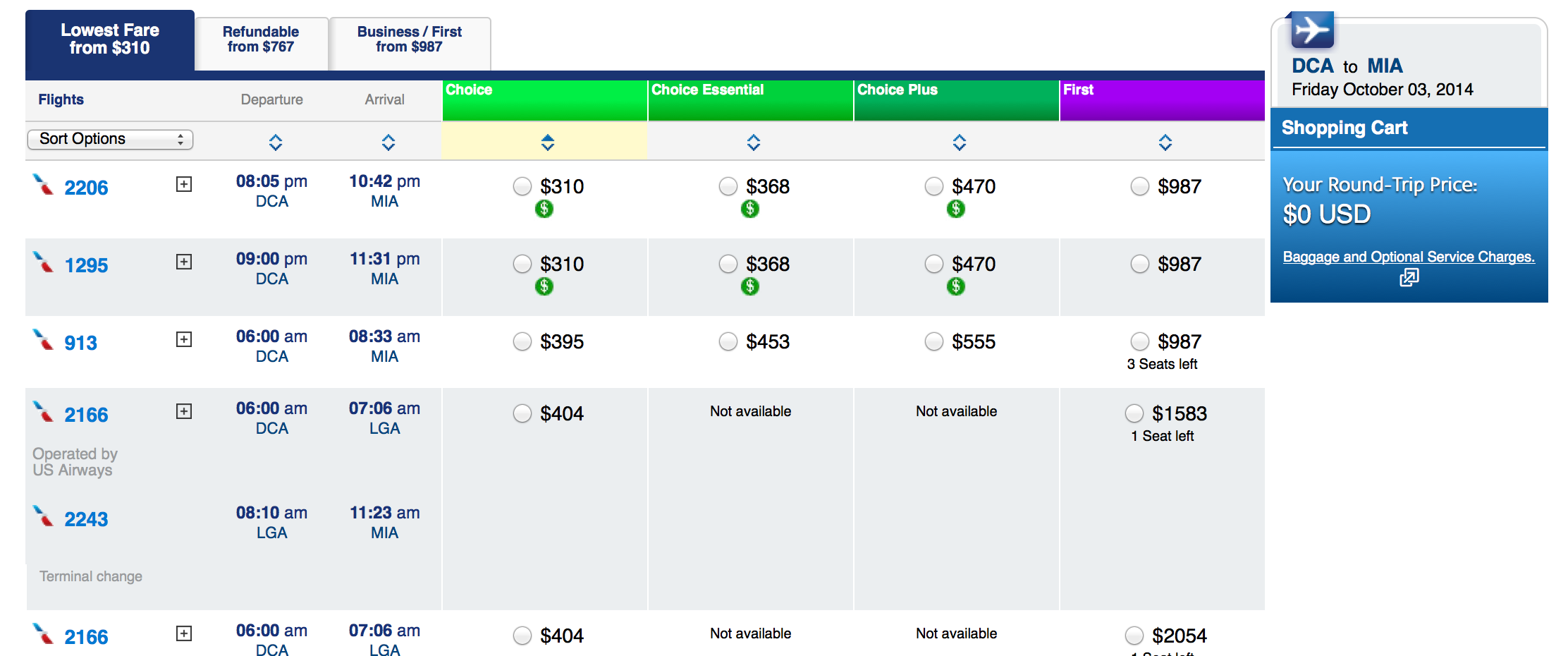 American is now displaying ‘Limited Time Offers’ at booking