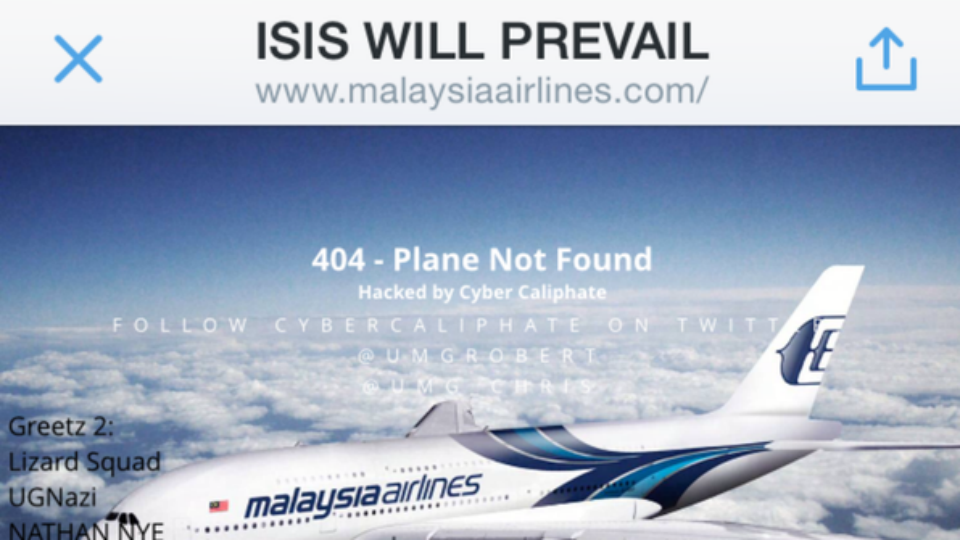 Was Malaysia Airlines’ website hacked by ISIS?