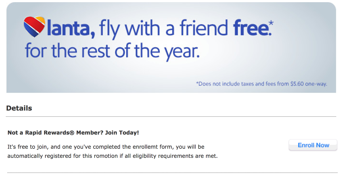 Southwest Heartlanta: Fly with a friend free for the rest of the year!