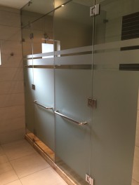 Shower area at the DoubleTree
