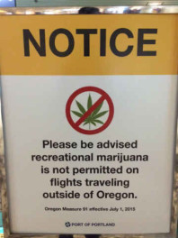 Marijuana Travel Sign
