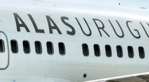 close-up of a white airplane with black text