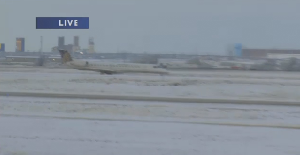 United Airlines Flight Slides off Runway During Landing