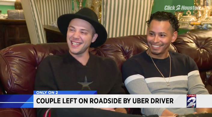Gay Couple Says Kiss Got Them Kicked out of Uber Along Freeway