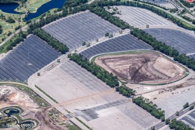 an aerial view of a field